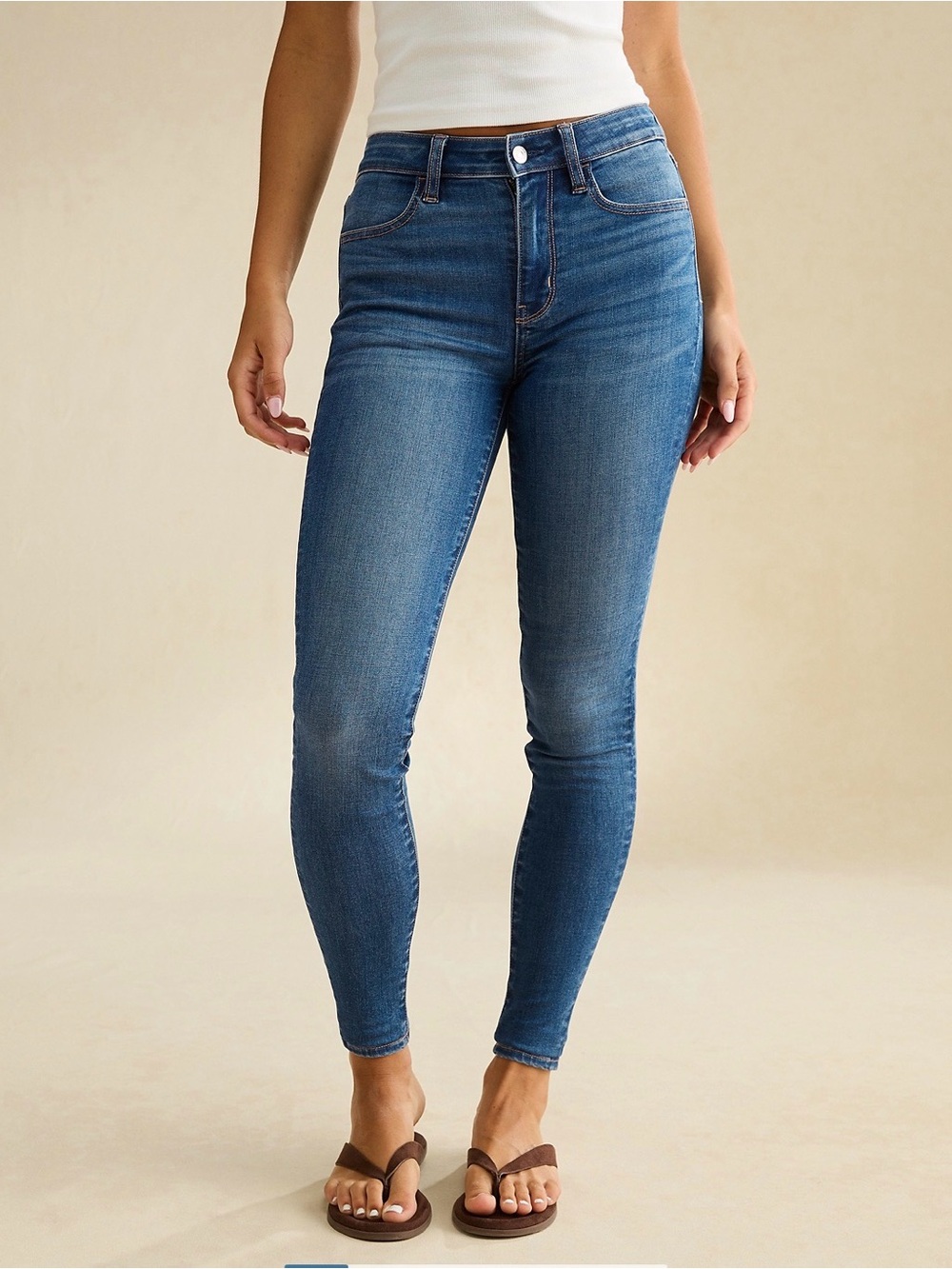 American Eagle Outfitters | Women's Dark Blue Stretch Jeans | high rise